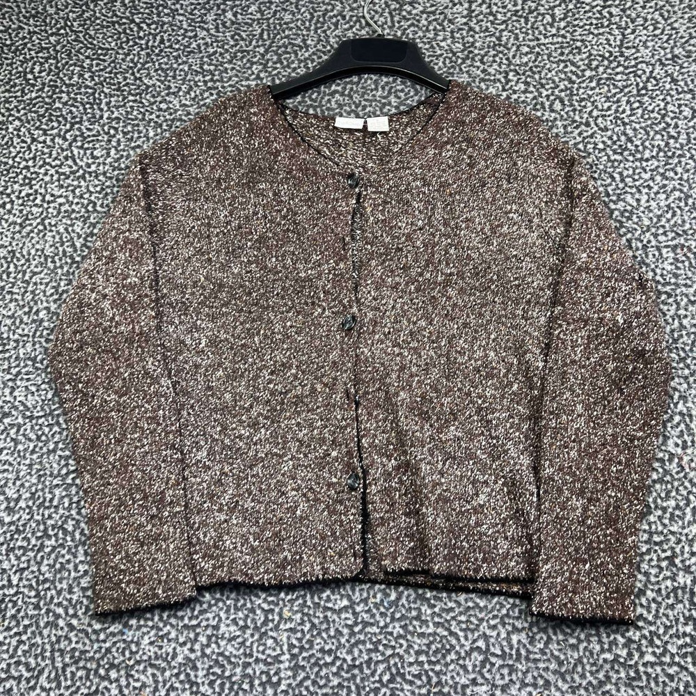 Cherokee Cardigan Sweater Women Small Brown Knit Button Front Long Sleeve S